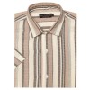 Camisa de lino a rayas M/C