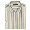 Camisa de lino a rayas M/C